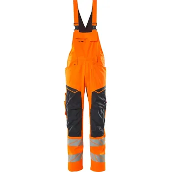 Pracovní oblečení MASCOT® Kalhoty s laclem a kolenními kapsami Hi-vis oranžová/černo modrá Velikost: 52