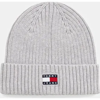 Čepice Bavlněná čepice Tommy Jeans šedá barva, AW0AW17899 09X, vel. ONE SIZE