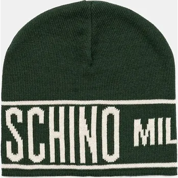 Čepice Čepice s vlnou Moschino zelená barva, z tenké pleteniny, M5633 60081 M5633.60081 79X, vel. ONE SIZE
