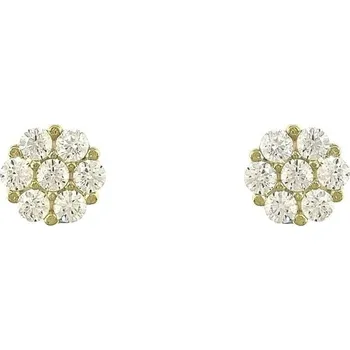 Náušnice Zlaté náušnice kytičky s bílými zirkony Au 585/1000 hmotnost 1,5g