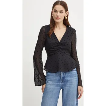 Dámská mikina Halenka Guess OLYMPE dámská, černá barva, vzorovaná, W4BH64 WGLF0 W4BH64.WGLF0 99X, vel. XS