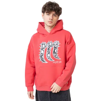 Pánská mikina Mikina S Kapucí Mercur Spike Red - L