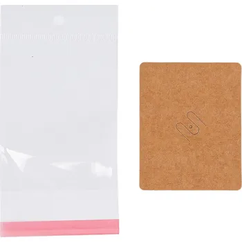 Papírová karta na brož se sáčkem s eurozávěsem 6x7,5 cm, barva 1 hnědá přírodní