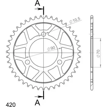 Řetězová sada pro motocykl Řetězová rozeta SUPERSPROX RFE-239:43-BLK černý 43 zubů, 420
