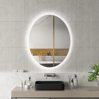 Zrcadlo Erga Paola, oválné LED zrcadlo 80x100cm, 2645 lm, 3 barvy světla, přední a zadní osvětlení, ERG-V01-302-1080-00