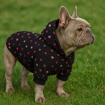 Obleček pro psa WANTED DOG teplá mikina pro psa - BLACK HEART Velikost: 2XL, Na míru pejskovi: SKLADEM