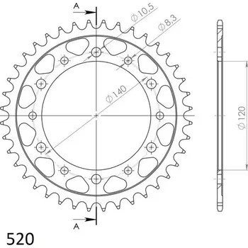 Řetězová sada pro motocykl Řetězová rozeta SUPERSPROX RFE-475:40-BLK černý 40 zubů, 520