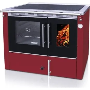 Sporák na tuhá paliva Senko C-25 Premium červená s výměníkem