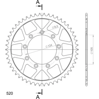 Řetězová sada pro motocykl Řetězová rozeta SUPERSPROX RFE-151:50-BLK černý 50 zubů, 520
