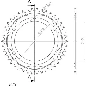 Řetězová sada pro motocykl Řetězová rozeta SUPERSPROX RFE-1307:41-BLK černý 41 zubů, 525