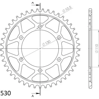 Řetězová sada pro motocykl Řetězová rozeta SUPERSPROX RFE-479:45-BLK černý 45 zubů, 530