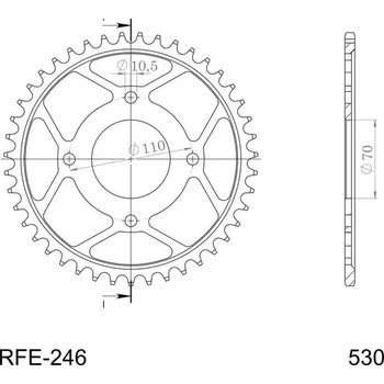 Řetězová sada pro motocykl Řetězová rozeta SUPERSPROX RFE-246:41-BLK černý 41 zubů, 530