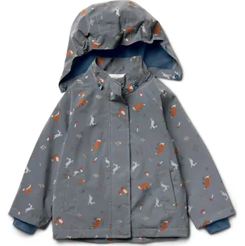 Pláštěnka 703522 - Tchibo - Dětská termobunda do deště s reflexními prvky - pro ženy - vel. 110/116 - barva: modrá/s potiskem