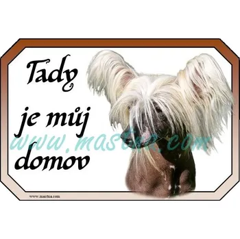 Čínský chocholatý pes, naháč, cedulka domov - Bez samolepicí vrstvy