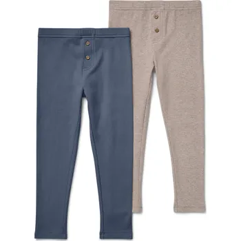 702334 - Tchibo - Dětské žebrované legíny s ozdobnými knoflíky - pro ženy - vel. 86/92 - barva: modrá