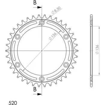 Řetězová sada pro motocykl Řetězová rozeta SUPERSPROX RFE-1512:38-BLK černý 38 zubů, 520