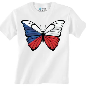 Chlapecké tričko Dětské tričko Motýl Česka Czech Butterfly (Barva: Bílá)