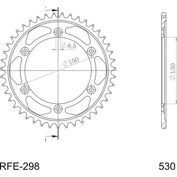 Řetězová sada pro motocykl Řetězová rozeta SUPERSPROX RFE-298:40-BLK černý 40 zubů, 530