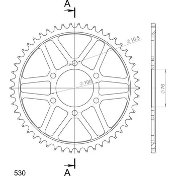 Řetězová sada pro motocykl Řetězová rozeta SUPERSPROX RFE-816:50-BLK černý 50 zubů, 530