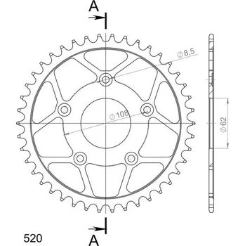 Řetězová sada pro motocykl Řetězová rozeta SUPERSPROX RFE-701:42-BLK černý 42 zubů, 520