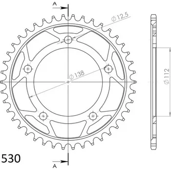Řetězová sada pro motocykl Řetězová rozeta SUPERSPROX RFE-302:42-BLK černý 42 zubů, 530