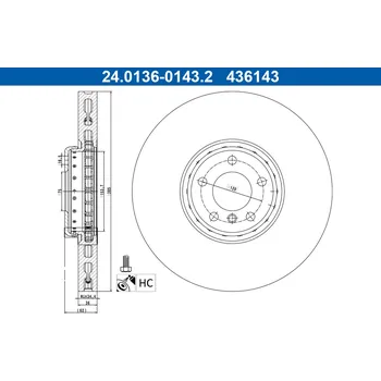 Brzdový kotouč Brzdový kotouč ATE 24.0136-0143.2