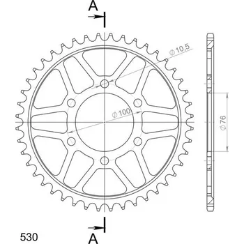 Řetězová sada pro motocykl SUPERSPROX Řetězová rozeta SUPERSPROX RFE-816:44-BLK černý 44 zubů, 530