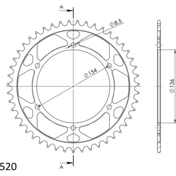 Řetězová sada pro motocykl Řetězová rozeta SUPERSPROX RFE-1515:47-BLK černý 47 zubů, 520