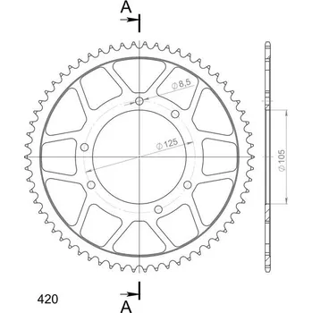 Řetězová sada pro motocykl Řetězová rozeta SUPERSPROX RFE-1131:62-BLK černý 62 zubů, 420