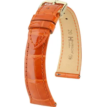 Módní doplněk Kožený řemínek Hirsch London 04307177-7, oranžový, aligátoří kůže, Quick Release - 14 mm