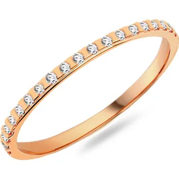 Prsten Dámský snubní prsten s krychlovými zirkony 1,2 mm, růžové zlato IZKR022R-F-CZ + dárkové balení LUXUS zdarma
