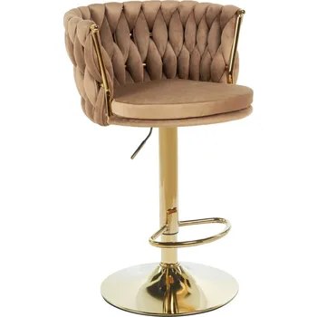 Barová židle Barová židle velvet cappuccino zlatý rám H4-FXJG