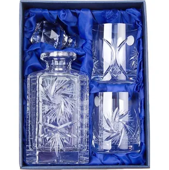 Sklenice ONTE CRYSTAL Whisky set se skleničkami 330ml, Větrník Varianty setu: Karafa + 2 skleničky