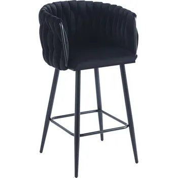 Barová židle Barová židle velvet černá černý rám H7-FX