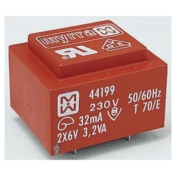 Transformátor Transformátor PCB, sekundární napětí: 2 x 24V ac, počet výstupů: 2 průchozí otvor 3.2VA