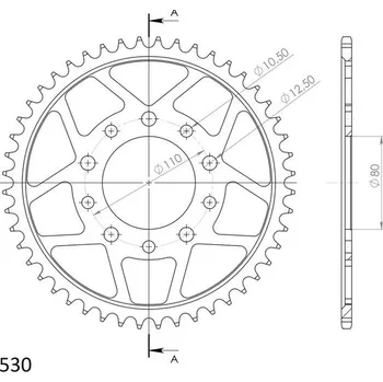 Řetězová sada pro motocykl Řetězová rozeta SUPERSPROX RFE-1334:48-BLK černý 48 zubů, 530