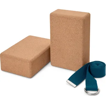 713674 - Tchibo - Sada korkových pomůcek na jógu - barva: modrá