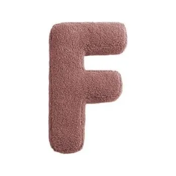 Dekorace do dětského pokoje Mealini Plyšové písmeno F - Růžové