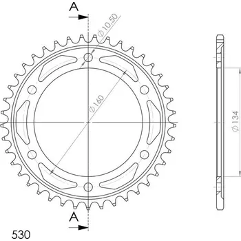 Řetězová sada pro motocykl Řetězová rozeta SUPERSPROX RFE-1306:41-BLK černý 41 zubů, 530