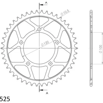 Řetězová sada pro motocykl Řetězová rozeta SUPERSPROX RFE-702:46-BLK černý 46 zubů, 525
