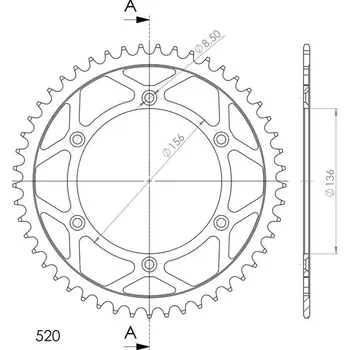 Řetězová sada pro motocykl Řetězová rozeta SUPERSPROX RFE-1512:49-BLK černý 49 zubů, 520
