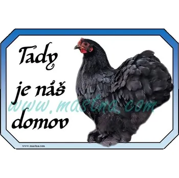 Kočinka černá, drůbež, cedulka domov - Bez samolepicí vrstvy