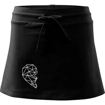 Dámská sukně Párovy motiv srdce geometrie - ONA - Sportovní sukně - two in one - S ( Černá )