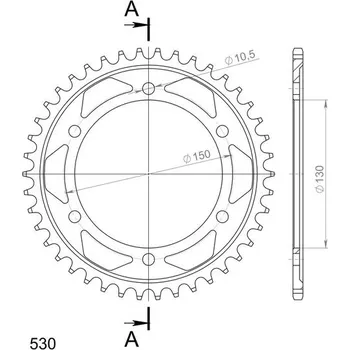 Řetězová sada pro motocykl Řetězová rozeta SUPERSPROX RFE-859:42-BLK černý 42 zubů, 530