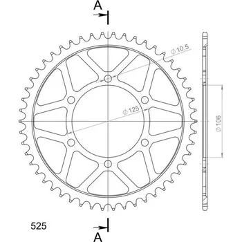 Řetězová sada pro motocykl Řetězová rozeta SUPERSPROX RFE-2012:50-BLK černý 50 zubů, 525