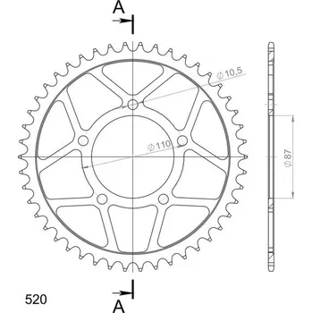 Řetězová sada pro motocykl Řetězová rozeta SUPERSPROX RFE-823:46-BLK černý 46 zubů, 520