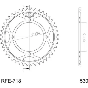 Řetězová sada pro motocykl Řetězová rozeta SUPERSPROX RFE-718:46-BLK černý 46 zubů, 530