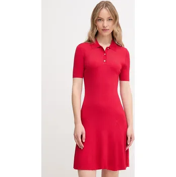 Dámské šaty Šaty Tommy Hilfiger červená barva, mini, WW0WW45512 33X, vel. M