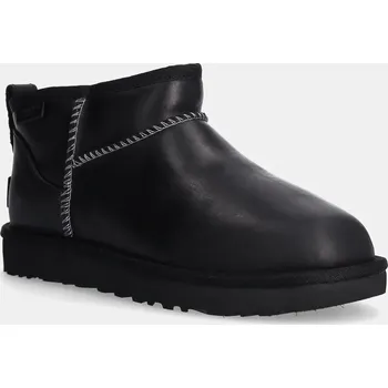 Dámská zimní obuv Kožené sněhule UGG Classic Ultra Mini Lthr Regen černá barva, 1163490-BLK 1163490.BLK 99X, EUR 37