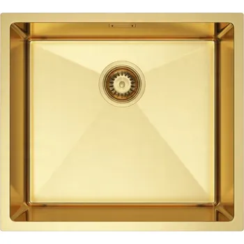 Granitový dřez Erga HD, 1-komorový ocelový dřez 490x440x210 mm, zlatá, ERG-MLS-HD4944G